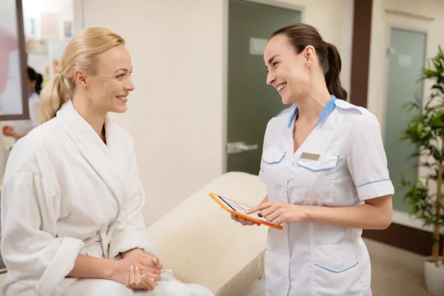 patient and provider consult on pdrn exosome treatment