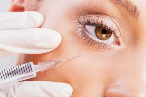 a woman underwent pdrn under eyes treatment